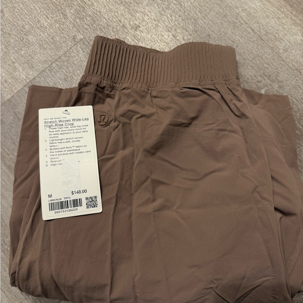 Lululemon NWT Stretch Woven High-Rise Wide-Leg Cropped Pant Taupetastic